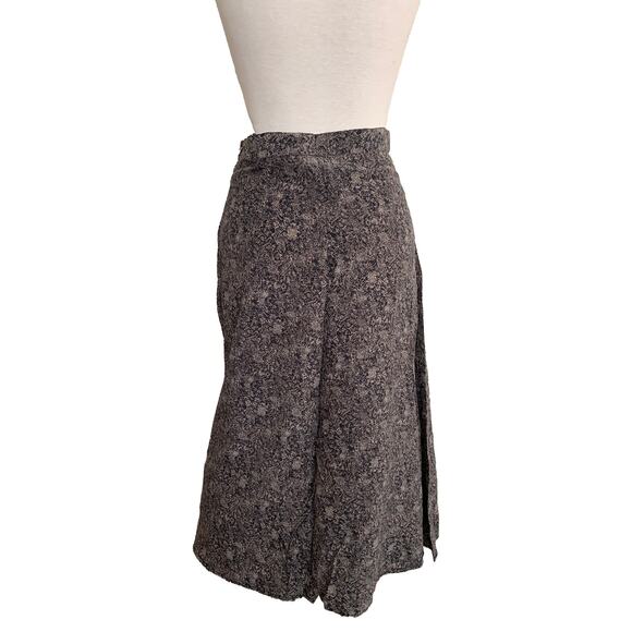 Silx A Line Midi Skirt Snakeskin Print Brown 100% Silk Size S Small Casual - Picture 2 of 4